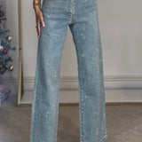 High Waist Straight Leg Denim Jeans