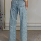 High Waist Straight Leg Denim Jeans