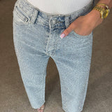 High Waist Straight Leg Denim Jeans
