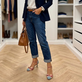 Colour Block Bow Ankle Strap Pumps