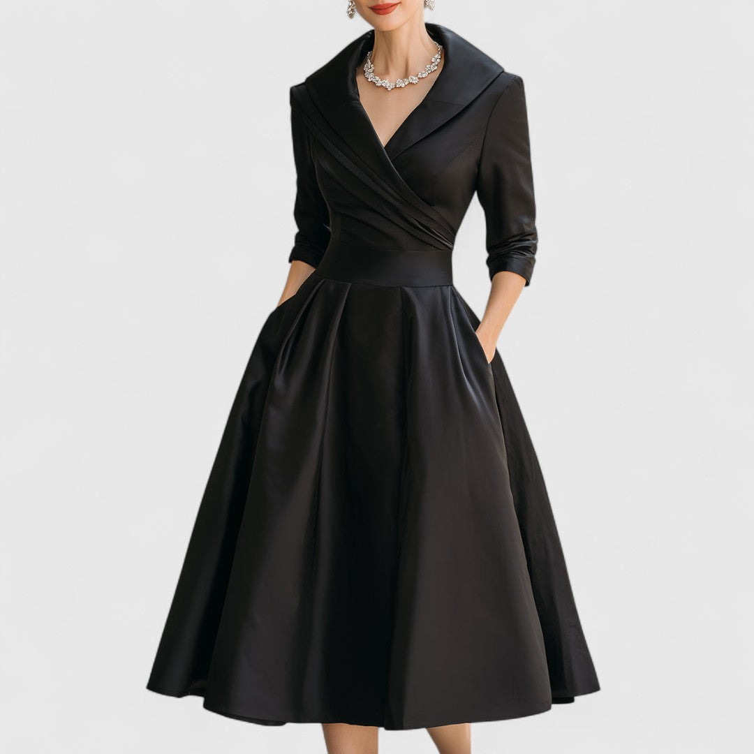 Vintage Wrap Midi Swing Dress