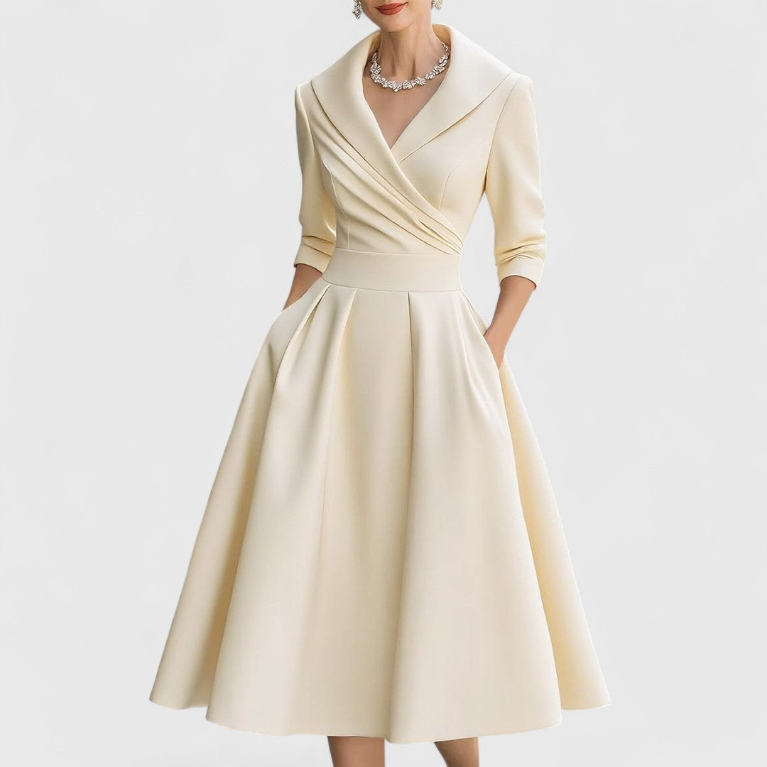 Vintage Wrap Midi Swing Dress