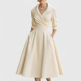 Vintage Wrap Midi Swing Dress