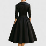 Vintage Wrap Midi Swing Dress