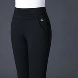 High Waist Stretch Tapered Trousers