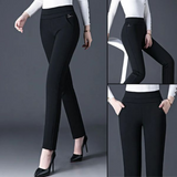 High Waist Stretch Tapered Trousers
