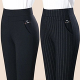 High Waist Stretch Tapered Trousers