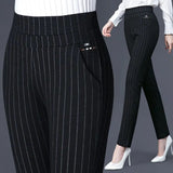 High Waist Stretch Tapered Trousers
