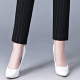 High Waist Stretch Tapered Trousers