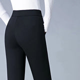 High Waist Stretch Tapered Trousers