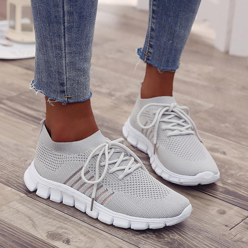 Breathable Mesh Lace-Up Sneakers