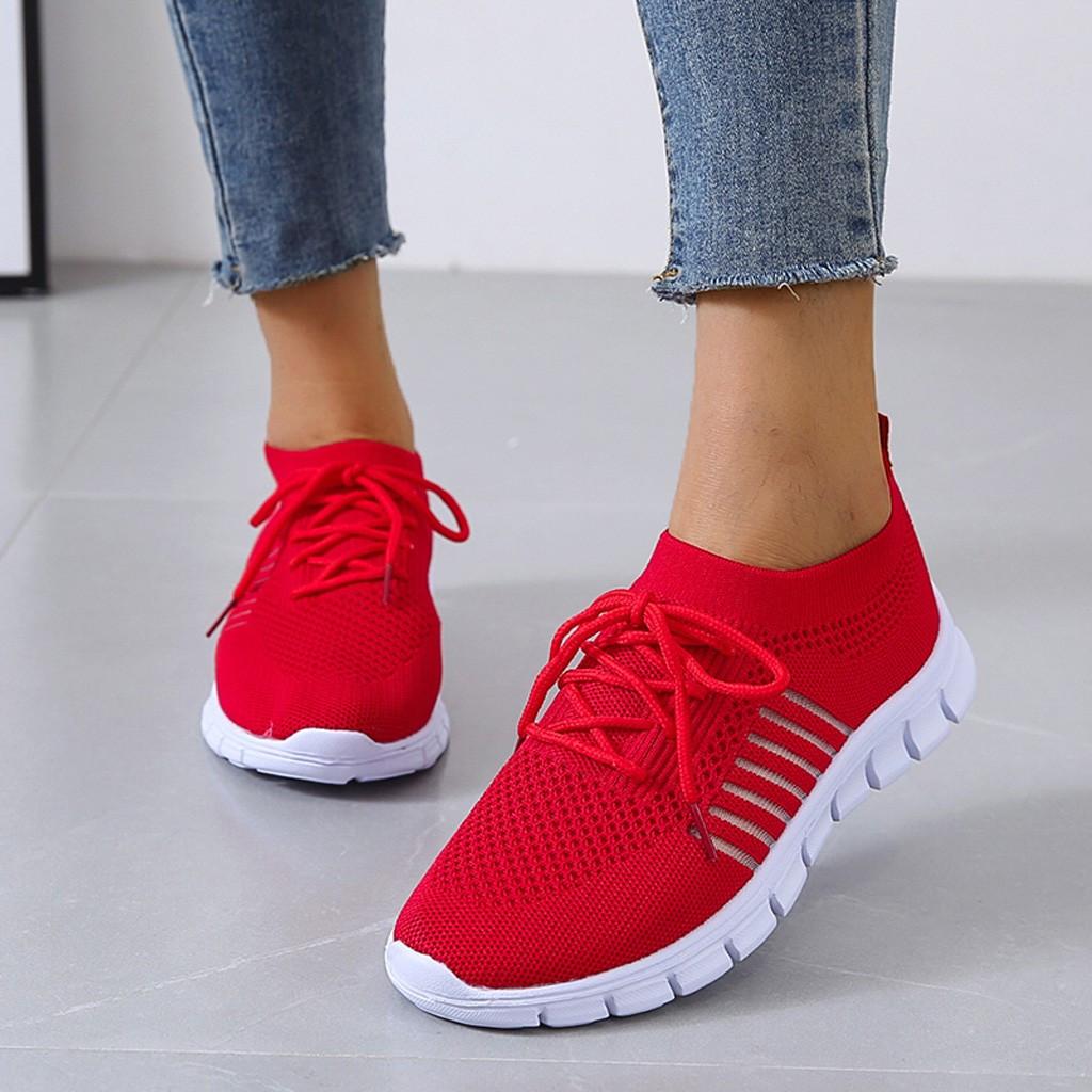 Breathable Mesh Lace-Up Sneakers