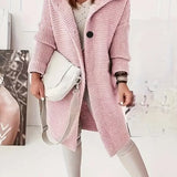 Hooded Button Front Teddy Knit Cardigan