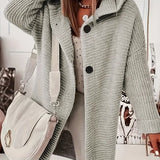 Hooded Button Front Teddy Knit Cardigan