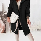 Hooded Button Front Teddy Knit Cardigan