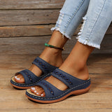 Double Strap Buckle Flat Sandals