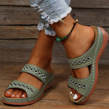 Double Strap Buckle Flat Sandals
