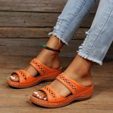 Double Strap Buckle Flat Sandals