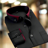 Men's Point Collar Shirt with Contrast Trim