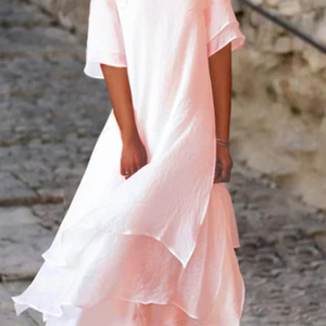 Layered Hem Oversized Midi Dress