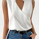 Sleeveless Wrap V-Neck Blouse