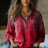Vintage Floral Button Front Blouse