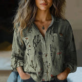 Vintage Floral Button Front Blouse