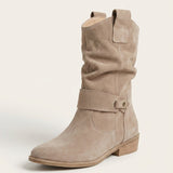 Women's Slouchy Suede-Look Western Ankle Boots
