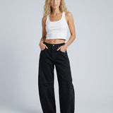 Women's High Waist Barrel Leg Denim Jeans