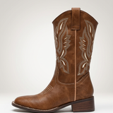 Women's Embroidered Knee-High Western Cowboy Boots