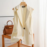 Sleeveless Tailored Longline Blazer Vest