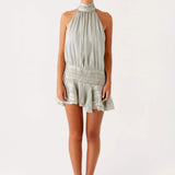 Halter Neck Ruffle Romper