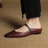 Virelia Leather Mary Jane Mules – Pointed Toe Elegance with All-Day Comfort