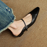 Virelia Leather Mary Jane Mules – Pointed Toe Elegance with All-Day Comfort