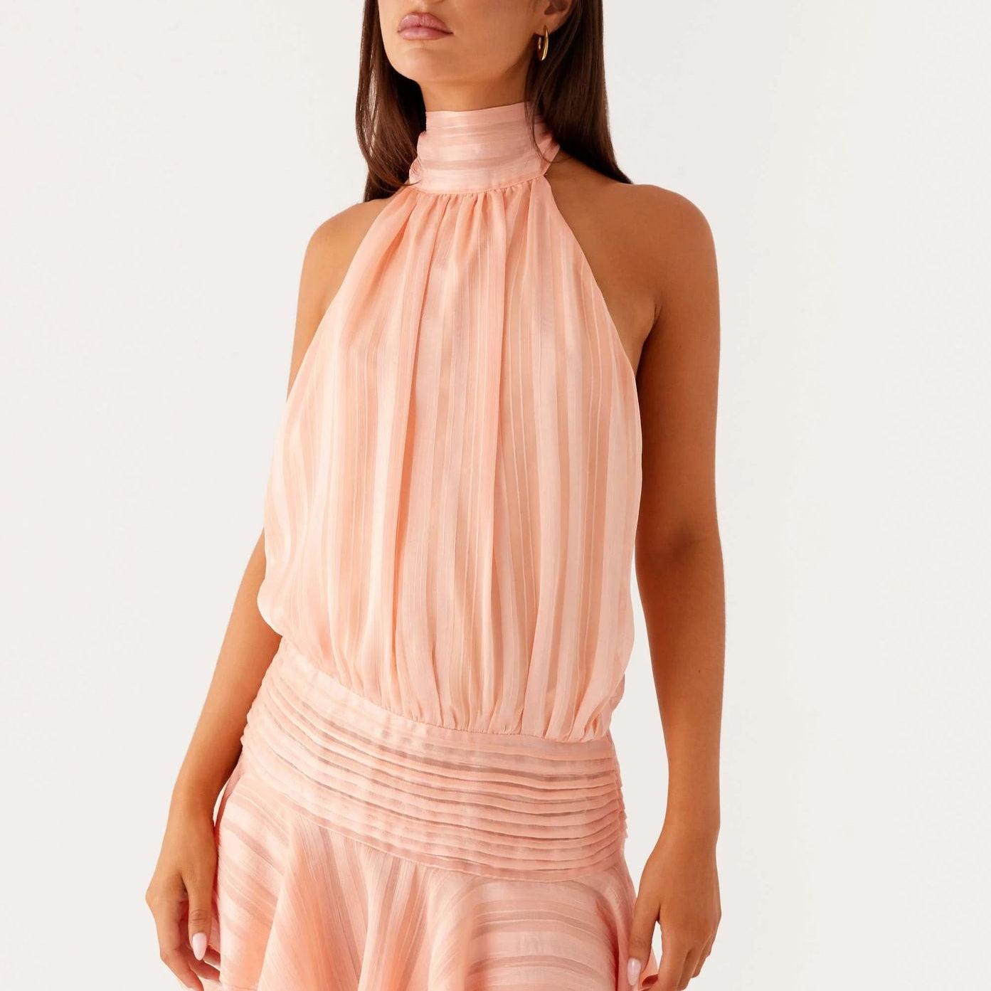 Halter Neck Ruffle Romper