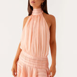 Halter Neck Ruffle Romper