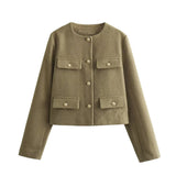 Cropped Jacket with Gold-Tone Buttons – Tailored, Elegant and Effortlessly Versatile