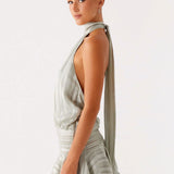 Halter Neck Ruffle Romper