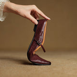 Virelia Leather Mary Jane Mules – Pointed Toe Elegance with All-Day Comfort