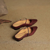 Virelia Leather Mary Jane Mules – Pointed Toe Elegance with All-Day Comfort