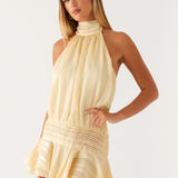 Halter Neck Ruffle Romper