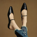 Virelia Leather Mary Jane Mules – Pointed Toe Elegance with All-Day Comfort