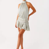 Halter Neck Ruffle Romper