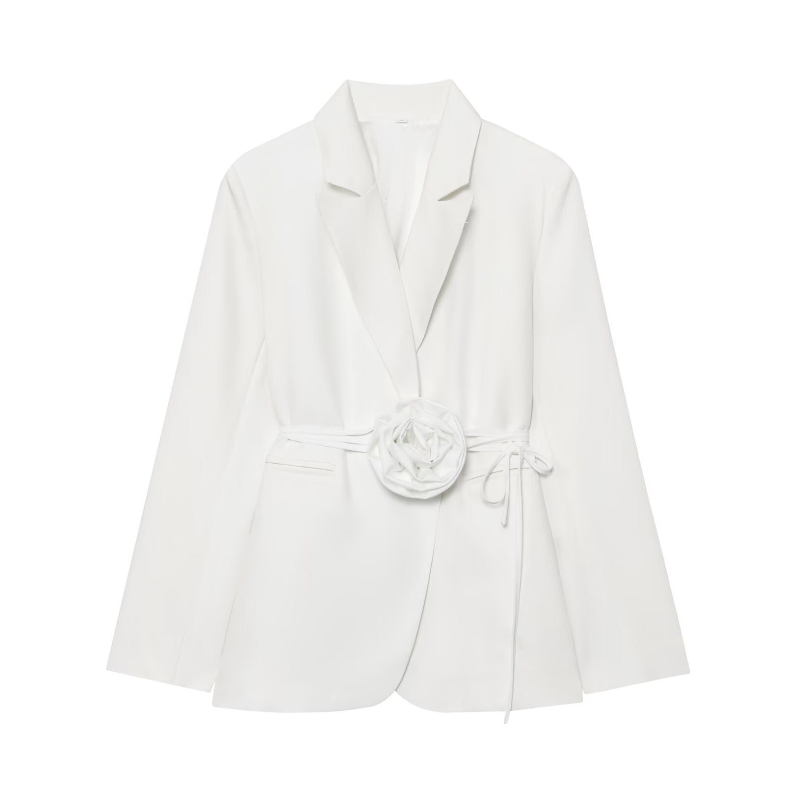 Floral Belt Tailored Blazer
