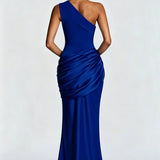 One Shoulder Ruched Maxi Dress