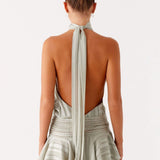 Halter Neck Ruffle Romper