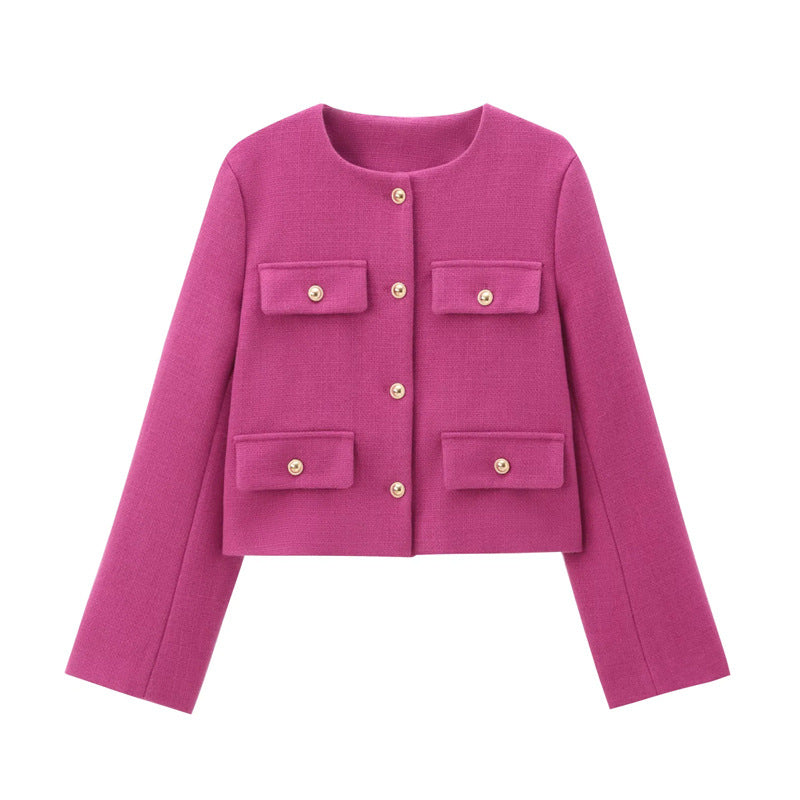 Cropped Jacket with Gold-Tone Buttons – Tailored, Elegant and Effortlessly Versatile