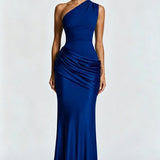 One Shoulder Ruched Maxi Dress
