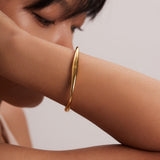 Women's Twisted 18K Gold-Plated Stainless Steel Bangle