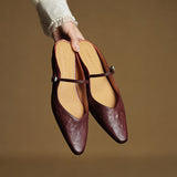 Virelia Leather Mary Jane Mules – Pointed Toe Elegance with All-Day Comfort